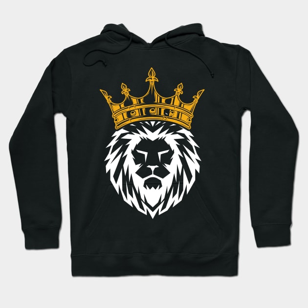 Powerful lion with a crown Hoodie by Shirtttee